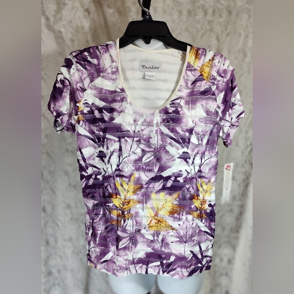 TanJay Purple and Yellow Fitted Short Sleeve Tee